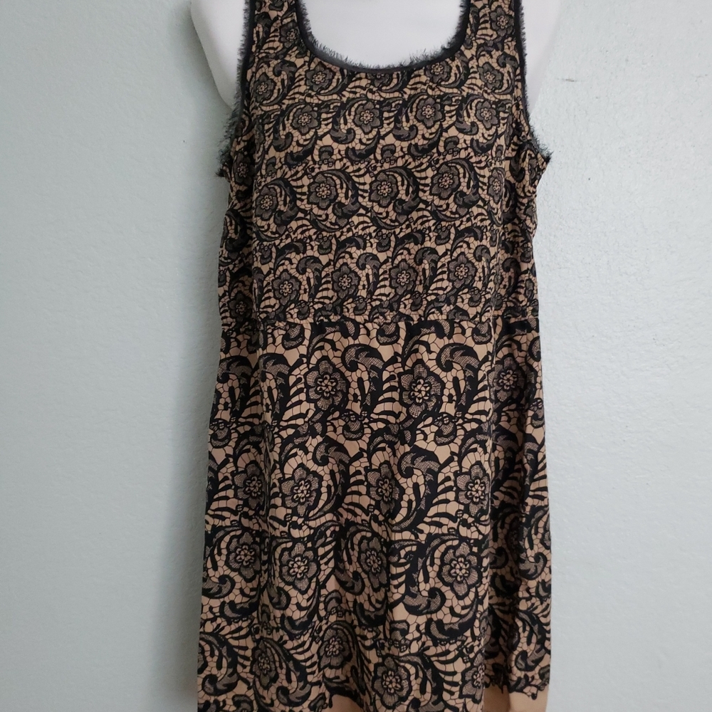 Rodarte for Target Women Black and nude lace print Casual Summer Dress M
